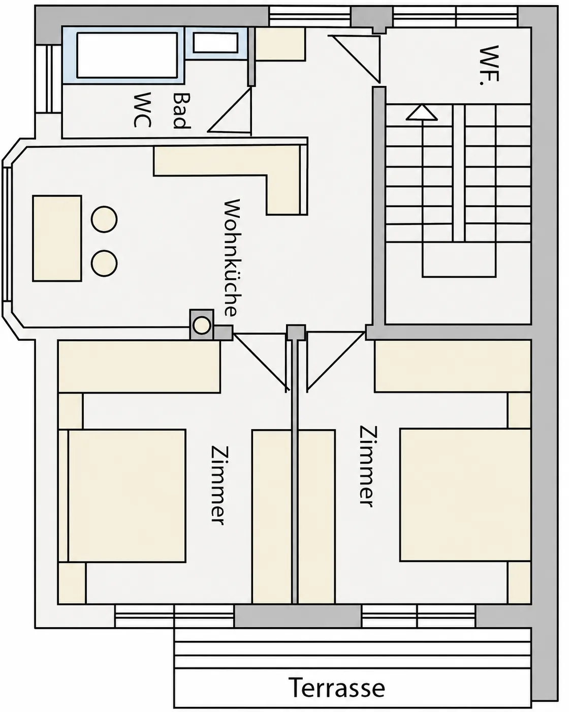 Grundriss der Ferienwohnung Nr. 1