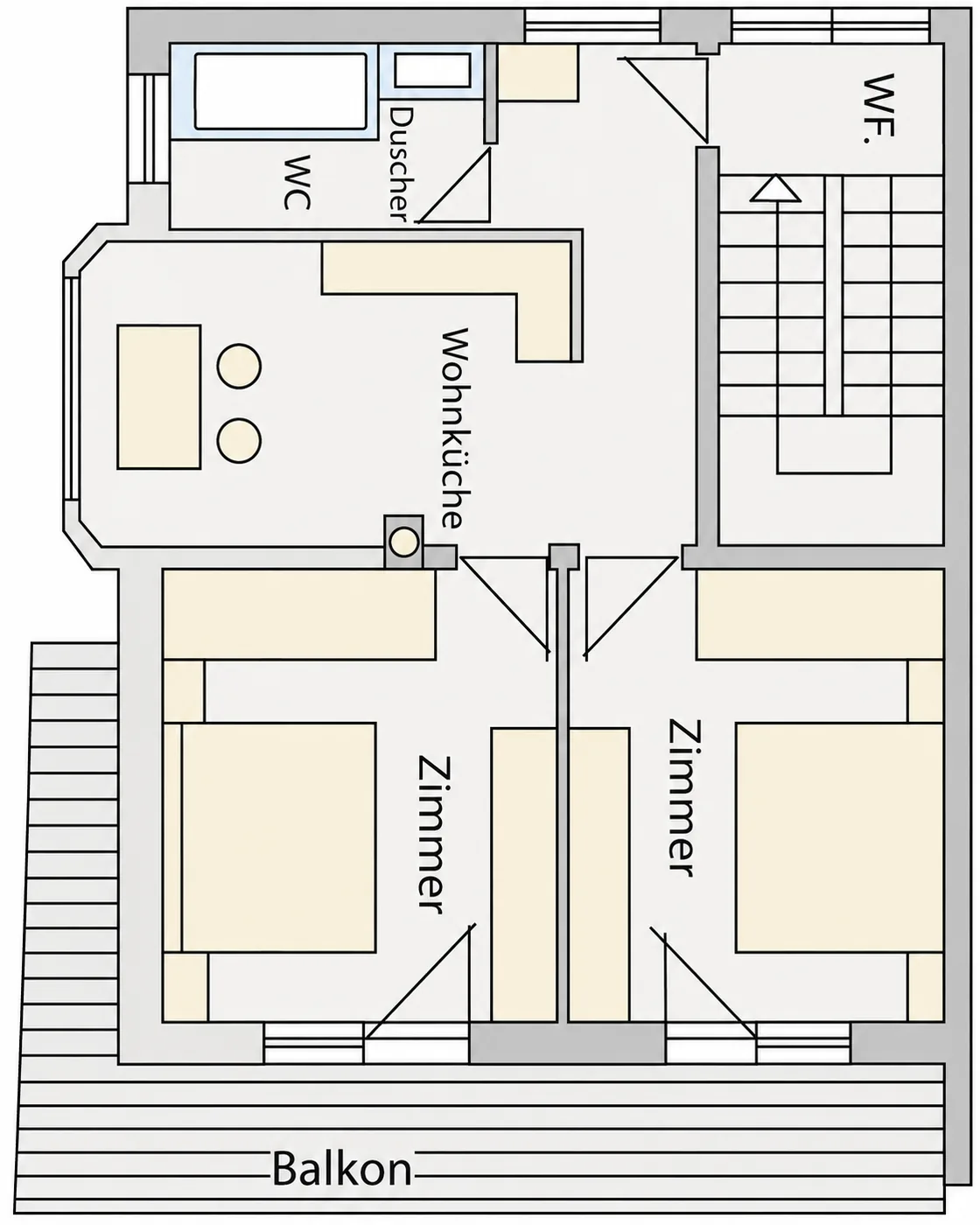 Grundriss der Ferienwohnung Nr. 2